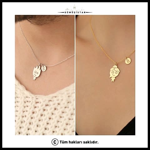 Sevgililer Gününe Özel Ateş Ve Su Kişiye Özel Harf Kolye ( Çift )