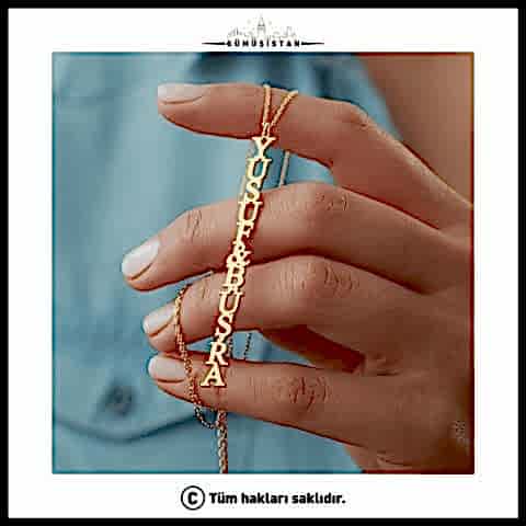 925 Ayar Gümüş İsimli Trend Kolye