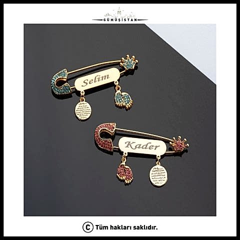 14 Ayar Altın Kaplama İsimli Bebek Nazar İgnesi