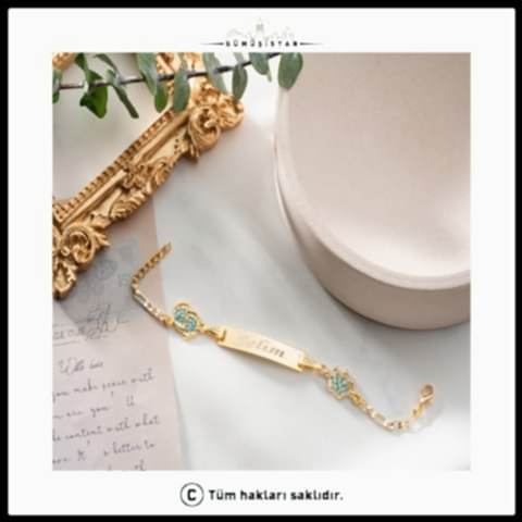 14 Ayar Altın Kaplama İsimli Çocuk Bilekliği