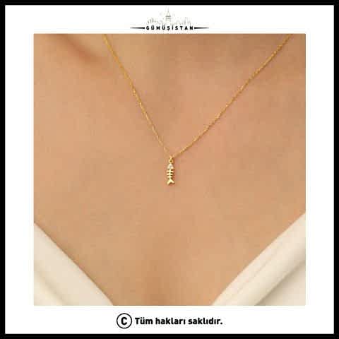 925 Ayar Gümüş Kılçık Kolye