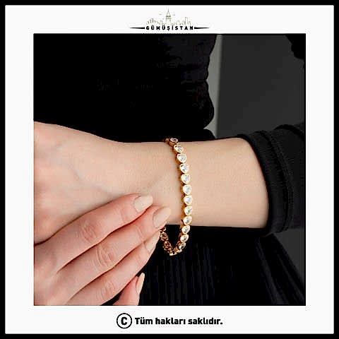 925 Ayar Gümüş Kalpli Suyolu Bileklik