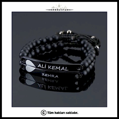Kişiye Özel Kalpli İsimi-Tarihli Çift Çelik Bileklik ( 2 adet )