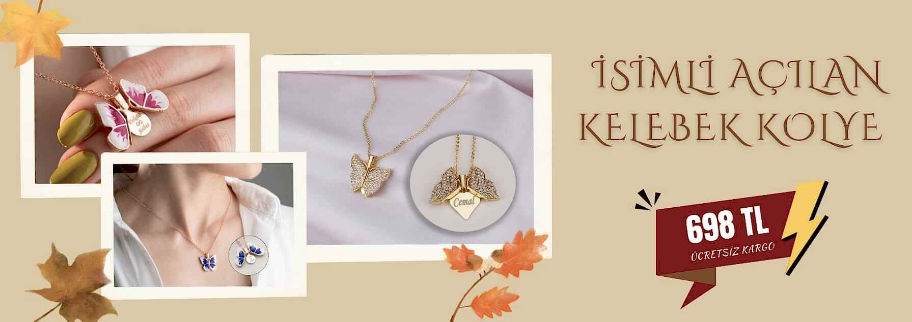 Açılır Kanatlı Kelebek Kolye